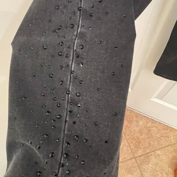 Talbots Black Side Seam Studded High Waist Relaxed Jeans size 10 P - Picture 8 of 8